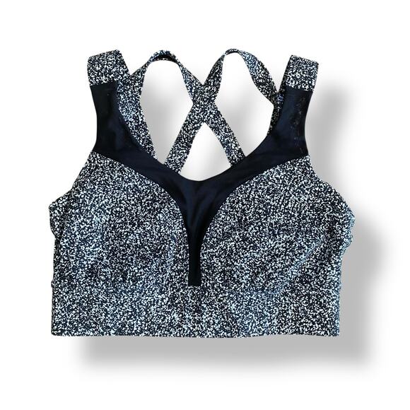 Lululemon Athletica Oxygen Sports Bra Flashback Static White Black Size‎ 8 - Picture 1 of 6